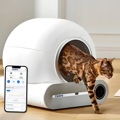 Canine co Smart Self-Cleaning Automatic Cat Litter Box with App Control and Ionic Deodorizer