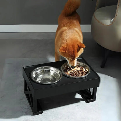 Canine Co Elevated Dog Bowl With Adjustable Height and Slow Feeder