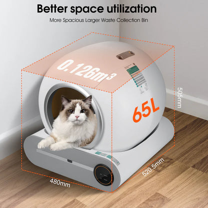 Canine co Smart Self-Cleaning Automatic Cat Litter Box with App Control and Ionic Deodorizer