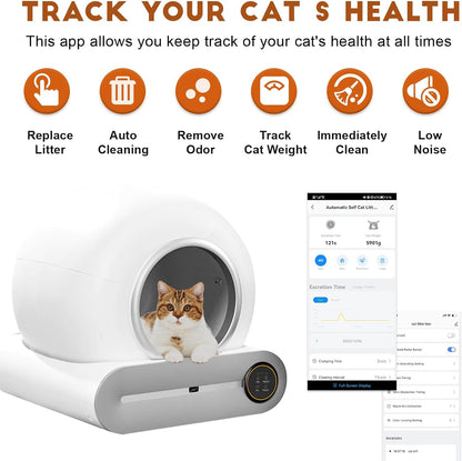 Canine co Smart Self-Cleaning Automatic Cat Litter Box with App Control and Ionic Deodorizer