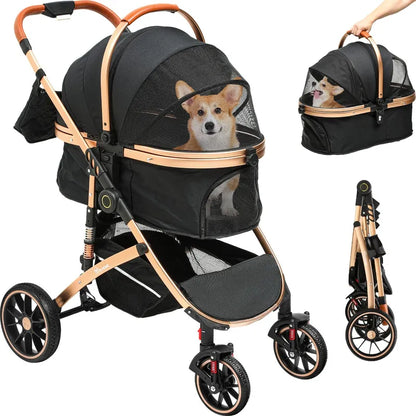 Canine Co Luxury 3-In-1 Stroller For Small/Medium Dogs, Cats And Pets